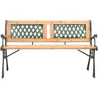 Berkfield Home Garden Bench 122 cm Cast Iron & Solid Firwood in Green