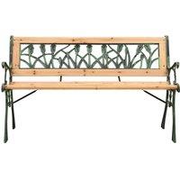 Berkfield Home Garden Bench 122 cm Cast Iron & Solid Firwood in Brown