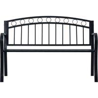 Berkfield Home Garden Bench 125 cm Black Steel
