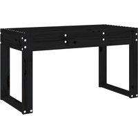 Berkfield Home Garden Bench Black 80x38x45 cm Solid Wood Pine | Size: 80 x 38 x 45 cm
