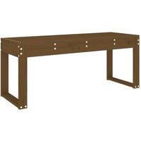 Berkfield Home Garden Bench Honey Brown 110x38x45 cm Solid Wood Pine | Size: 110 x 38 x 45 cm