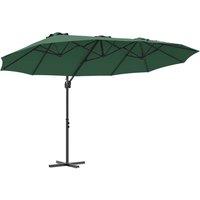 Berkfield Home Garden Cantilever Parasol with Lock Green 372 x 198 x 253 cm