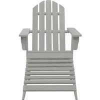 Berkfield Home Garden Chair with Ottoman Wood Grey
