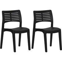 Berkfield Home Garden Chairs 2 pcs Anthracite Polypropylene in Black