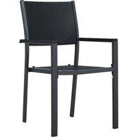 Berkfield Home Garden Chairs 2 pcs Black Plastic Rattan Look
