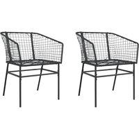 Berkfield Home Garden Chairs 2 pcs Black Poly Rattan