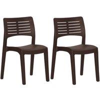 Berkfield Home Garden Chairs 2 pcs Mocha Polypropylene in Brown