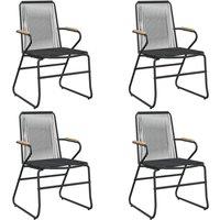 Berkfield Home Garden Chairs 4 pcs Black 58x59x85.5 cm PVC Rattan