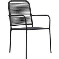 Berkfield Home Garden Chairs 4 pcs Cotton Rope & Steel Black