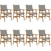 Berkfield Home Garden Chairs 8 pcs Solid Acacia Wood in Brown
