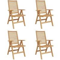 Berkfield Home Garden Chairs Foldable 4 pcs Solid Wood Teak in Brown