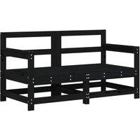 Berkfield Home Garden Corner Sofas 2 pcs Black Solid Wood Pine