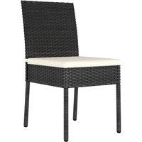Berkfield Home Garden Dining Chairs 2 pcs Poly Rattan Black