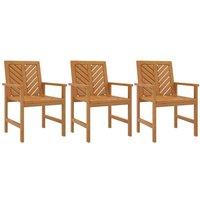 Berkfield Home Garden Dining Chairs 3 pcs Solid Wood Acacia in Brown