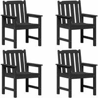 Berkfield Home Garden Dining Chairs 4 pcs Black 65, 5x55, 5x88 cm HDPE
