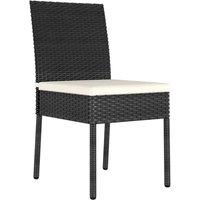 Berkfield Home Garden Dining Chairs 4 pcs Poly Rattan Black