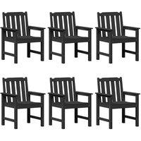 Berkfield Home Garden Dining Chairs 6 pcs Black 65, 5x55, 5x88 cm HDPE