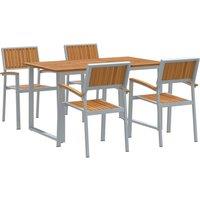Berkfield Home Garden Dining Set Set of 5 Grey Steel Durable Dining Set