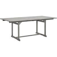 Berkfield Home Garden Dining Table (150-200)x100x75 cm Solid Acacia Wood in Grey