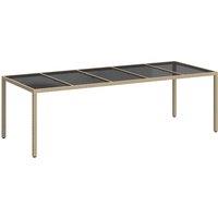 Berkfield Home Garden Dining Table Beige 250x100x75 cm Poly Rattan | Size: 250 x 100 x 75 cm
