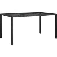 Berkfield Home Garden Dining Table Black 150x90x75 cm Poly Rattan | Size: 150 x 90 x 75 cm