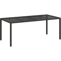 Berkfield Home Garden Dining Table Black 190x90x75 cm Poly Rattan | Size: 190 x 90 x 75 cm