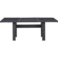 Berkfield Home Garden Dining Table Black 200x100x74 cm Glass & Poly Rattan | Size: 200 x 100 x 74 cm