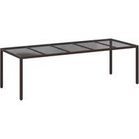 Berkfield Home Garden Dining Table Brown 250x100x75 cm Poly Rattan | Size: 250 x 100 x 75 cm