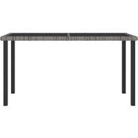 Berkfield Home Garden Dining Table Grey 140x70x73 cm Poly Rattan | Size: 140 x 70 x 73 cm
