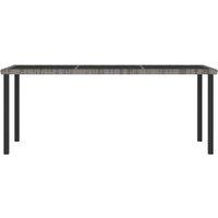 Berkfield Home Garden Dining Table Grey 180x70x73 cm Poly Rattan | Size: 180 x 70 x 73 cm