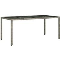 Berkfield Home Garden Dining Table Grey 190x90x75 cm Poly Rattan | Size: 190 x 90 x 75 cm