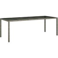 Berkfield Home Garden Dining Table Grey 250x100x75 cm Poly Rattan | Size: 250 x 100 x 75 cm