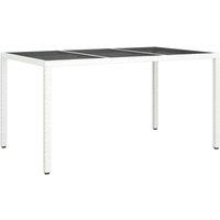 Berkfield Home Garden Dining Table White 150x90x75 cm Poly Rattan | Size: 150 x 90 x 75 cm