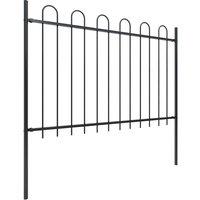 Berkfield Home Garden Fence with Hoop Top Steel 3.4x1.2 m Black