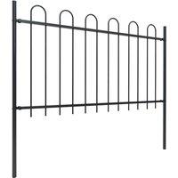 Berkfield Home Garden Fence with Hoop Top Steel 8.5x1 m Black