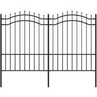 Berkfield Home Garden Fence with Spear Top Black 190 cm Powder-coated Steel
