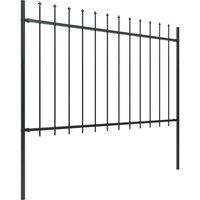 Berkfield Home Garden Fence with Spear Top Steel 3.4x1.2 m Black