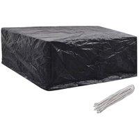 Berkfield Home Garden Furniture Covers 2 pcs 10 Eyelets 260x260x90 cm in Black | Size: 260 x 260 x 90 cm
