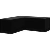 Berkfield Home Garden Furniture Covers 2 pcs L-Shaped 12 Eyelets 250x250x90 cm in Black | Size: 250 x 250 x 90 cm