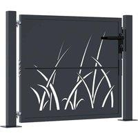 Berkfield Home Garden Gate Anthracite 105x105 cm Steel Grass Design