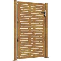Berkfield Home Garden Gate 105x130 cm Corten Steel Square Design in Brown