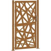 Berkfield Home Garden Gate 105x180 cm Weathering Steel Light Design in Brown