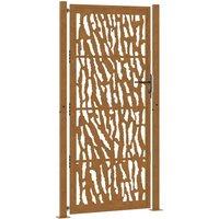 Berkfield Home Garden Gate 105x205 cm Weathering Steel Trace Design in Brown