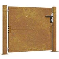 Berkfield Home Garden Gate 105x80 cm Corten Steel in Brown