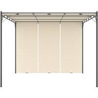 Berkfield Home Garden Gazebo with Side Curtain 3x3x2.25m Cream in Beige