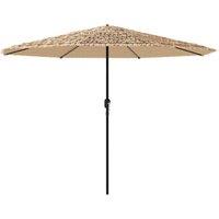 Berkfield Home Garden Parasol with Steel Pole Brown 324x324x247 cm | Size: 324 x 324 x 247 cm