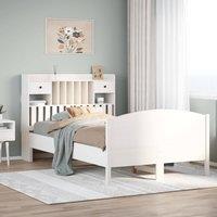 Berkfield Home Bookcase Bed without Mattress White 135x190 cm Double Solid Wood Pine