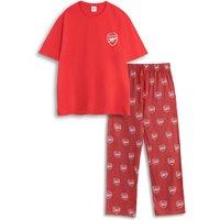 Show Me The Merch Men's Arsenal Short Sleeve Long Leg Pyjama Set | Red | Official | Size: Small