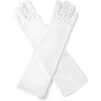 MODISHION Women's Elegant Mid-length Satin Gloves in White