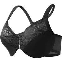 MODISHION Women's Front Closure Underwired Bra in Black | Size: 36D